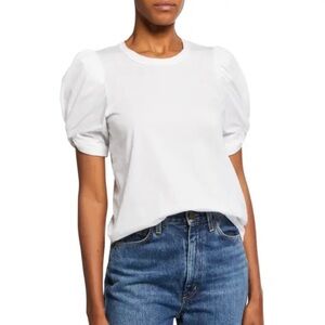 A.L.C. Kati Twisted Sleeve Top puffed sleeve in white
Size XS